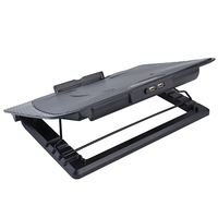 Momi Tapis de refroidissement silencieux pour ordinateur portable de jeu avec grands ventilateurs Support métallique stable 2 USB alimenté Pratique Refroidisseur pour ordinateur portable