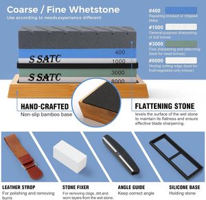 Utensili Abrasivi, Pietra per Affilatura Professionale 400/1000/3000/8000 #   Affilacoltelli Efficiente in Pietra per Affilare i Coltelli - Product Image 2