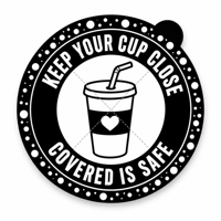 Autocollants de rappel de sécurité pour gobelets jetables avec logo personnalisé, imperméables et anti-éclaboussures, pour discothèque, karaoké, fête, événement