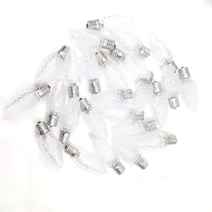 C9 SMD LED ติดตั้งหลอดไฟ C9 LED สีชมพูเพชรพลอยเปลี่ยนหลอดไฟแพคเกจ 25 ชิ้น