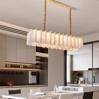 Lustre suspendu moderne en marbre et cuivre, personnalisé, de luxe, à plusieurs niveaux, avec ampoules LED G9 blanc chaud, pour hôtel, villa, décoration intérieure