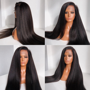 วิกผมหยิกหยักศกทรงตรงแบบบราซิลเลียนวิกผม360เต็มศีรษะแบบถัก HD - Product Image 4