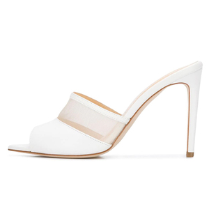 Eleganti <span class=keywords><strong>Sandali</strong></span> Mule da Donna 2020 con Punta Affusolata, <span class=keywords><strong>Tacco</strong></span> <span class=keywords><strong>Alto</strong></span> a Stiletto, Tomaia in PU, Tendenza Moda Estiva - Product Image 1