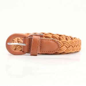 Cinturón de Moda Retro de Cuero Trenzado con Cuerda Encerada y Hebilla de Hierro PU, Ancho, Decorativo para Camisas y Vestidos, para Mujer - Product Image 5