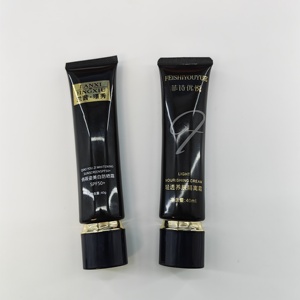 Envase de tubo ovalado suave de plástico de 5 capas para cosméticos de lujo, con boquilla larga, tapón interno y tapa de rosca para crema de protección solar. - Product Image 1