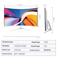 Monitor LCD Komersial 32 inci 165Hz Panel ASV, Dapat Dipasang di Dinding untuk Gaming