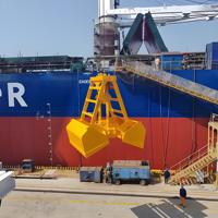 Grue de manutention de matériaux en vrac télécommandée par radio, à 2 pétales, avec commande sans fil