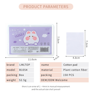 Lmltop mềm trang điểm Remover Pads mỏng Nail Polish Pads không dệt mỹ phẩm 150 miếng mặt làm sạch miếng bông với hộp B1054 - Product Image 6