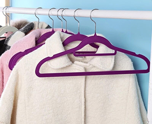Pants Hangers Plastic ABS Wholesale Custom High Quality Velvet Pants Flocked Hangers Hot Sale Logo Printing Plastic