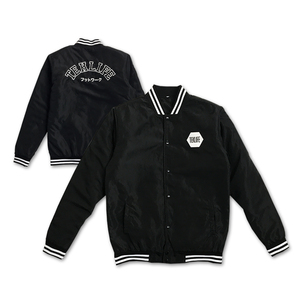 Chaqueta bomber de béisbol bordada satén personalizada para hombre servicio OEM - Product Image 1