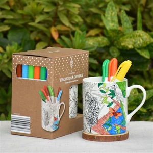<span class=keywords><strong>ALDI</strong></span>-Taza de cerámica con tiza blanca mate, bolígrafos de color y caja de regalo, para pintar tu propia taza, regalo para niños, 11OZ - Product Image 3
