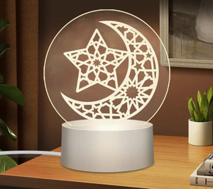 Veilleuse 3D alimentée par USB en forme de château fantastique Décoration 3D en acrylique Lampe à <span class=keywords><strong>illusion</strong></span> LED Lampe acrylique Cadeau de l'Aïd - Product Image 2