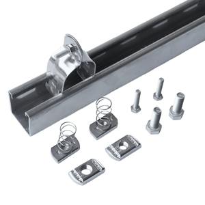 Canal Unistrut en acier inoxydable 316 de type C, avec écrous et boulons pour chemin de câbles, 1 5/8 x 1 5/8, longueur personnalisée P1000T - Product Image 2