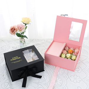 Carton personnalisé de luxe boîte à fleurs <span class=keywords><strong>maman</strong></span> <span class=keywords><strong>surprise</strong></span> pour la saint-valentin des mères emballage de Delux boîte à fleurs cadeau pour bijoux rouge à lèvres - Product Image 5
