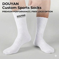 Chaussettes de sport classiques en coton personnalisées pour hommes, logo personnalisé, chaussettes blanches, mode sportive tendance