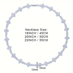 USA Trendy Cross Star Diamond Cuban Link Hombres Hip Hop Joyería Rapero Mujeres 10mm Iced Out Zirconia CZ Flor Collar de cadena de tenis - Product Image 4