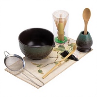Ensemble de thé matcha japonais 550 ml, bol en céramique, fouet en bambou Chasen, Chashaku, vente en gros, fournisseur OEM ODM pour hôtels et restaurants
