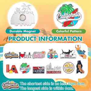 Venta al por Mayor de Decoración para Refrigerador con Diseño Personalizado en 3D, Forma Metálica, Impermeable, Estilo Art Deco, Ciudades, Atracciones Turísticas, Decoración para el Hogar, Promocional - Product Image 2