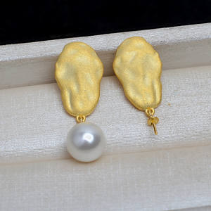 Pendientes de Plata S925 con Diseño Barroco para Mujer, Accesorios para el Cabello con Perla DIY, Perla Deformada, Joyería de Plata 3932 - Product Image 1