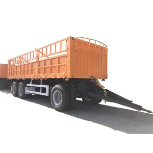 Top design CIMC stake cargo trailer with double box fence semi trailer