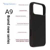Étui de téléphone portable A9 rouge foncé et noir contrastant pour 17 Pro, motif animal, avec anneau magnétique en cuir et plastique, bouton IA
