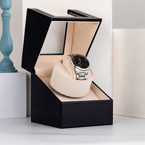 Boîte de rangement de <span class=keywords><strong>montre</strong></span> en cuir PU noir de luxe <span class=keywords><strong>Remontoir</strong></span> de <span class=keywords><strong>montre</strong></span> à rotation silencieuse <span class=keywords><strong>automatique</strong></span> - Product Image 6