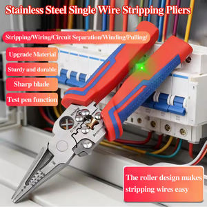 คีมปอกสายไฟสแตนเลสขนาด <span class=keywords><strong>8</strong></span> <span class=keywords><strong>นิ้ว</strong></span>, <span class=keywords><strong>ปากกา</strong></span>ทดสอบ, ไขควง และรอกพันสายไฟ - รับผลิตแบบ OEM และ ODM ตามความต้องการ - Product Image 3