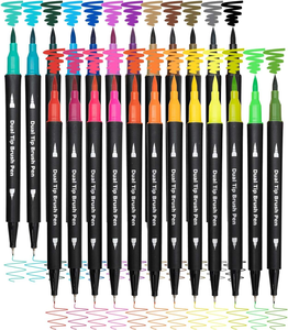 ชุดปากกาพู่กันระบายสีน้ำ 12 สี ปากกามาร์คเกอร์ระบายสีแบบหัวพู่กันคู่ - Product Image 1