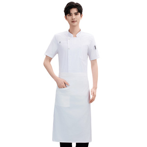 Veste d'été à manches courtes pour serveur et chef Chemises de cuisine pour barbecue, boulangerie, restaurant, bar, cuisine, uniforme, accessoires, manteau de chef. - Product Image 6