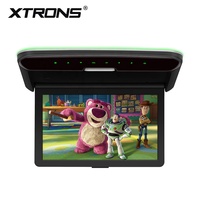 Monitor XTRONS ultrafino montado en el techo de 10,2 pulgadas con altavoces estéreo incorporados y entrada Multimedia TV para coche