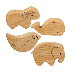 Estante de Madera Natural para Manualidades con Animales Salvajes, Decoración de 12 Animales Salvajes - Product Image 4