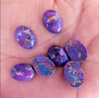 Cabochons ovales en turquoise cuivrée naturelle, polis, certifiés, pour la fabrication de bijoux, 3x5mm, 20x30mm, marque AMARA, pour bagues