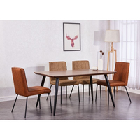 Ensemble de table à manger moderne en bois avec plateau rectangulaire en MDF blanc et pieds en acier noir avec revêtement en poudre, pour usage hôtelier, nouveauté 2023