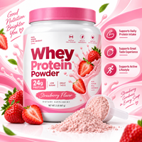 Poudre de Protéine de Lactosérum en Gros 24g Protéines Saveur Fraise Complément Alimentaire pour Soutien au Style de Vie Actif OEM ODM
