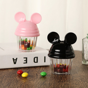 Boîte à bonbons en plastique PS ronde et créative avec avatar <span class=keywords><strong>Mickey</strong></span>, boîte à gâteaux transparente en acrylique et organisateur de jouets - Product Image 1