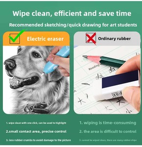 <span class=keywords><strong>Gomme</strong></span> électrique de croquis de <span class=keywords><strong>dessin</strong></span> professionnel pour les enfants étudiants <span class=keywords><strong>gomme</strong></span> de bureau de crayon de batterie en caoutchouc - Product Image 4