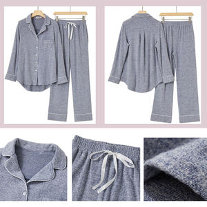 Conjuntos de Pijamas Casuales de Moda Otoño/Primavera para Mujer, Manga Larga con Botones, Ropa de Dormir Suave, Ropa de <span class=keywords><strong>Casa</strong></span>, Conjuntos de Salón - Product Image 6