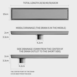 Desagüe de piso lineal de acero inoxidable para baño y hotel, con inserto de baldosa antiolor y prevención de reflujo, para ducha y lavado. - Product Image 6
