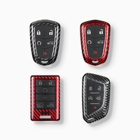 Housse de porte-clés à distance en fibre de carbone véritable pour Cadillac CT4 CT5 CT4-V C8 Corvette 2020 2021 Escalade CT6 DTS XT5 XT6 3/4/5/