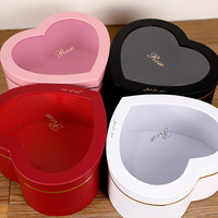 Deux boîtes cadeaux en forme de cœur pour la Saint-Valentin, boîtes d'emballage pour fruits roses 520, boîte cadeau transparente avec fenêtre pour bouquet de fleurs