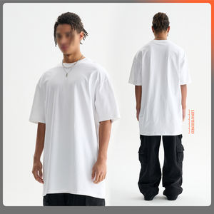 Casual 260 grammes 100% coton grande taille hommes é<span class=keywords><strong>t</strong></span>é surdimensionné <span class=keywords><strong>Robe</strong></span> <span class=keywords><strong>T</strong></span>-<span class=keywords><strong>Shirt</strong></span> longue longueur tissu tissé avec motif imprimé formel - Product Image 2