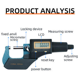 0-25Mm Digitale <span class=keywords><strong>Micrometer</strong></span> Elektronische <span class=keywords><strong>Micrometer</strong></span> 0.001Mm Micron Buiten <span class=keywords><strong>Micrometer</strong></span> Dikte Meetinstrumenten - Product Image 4