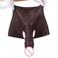 SXXY Pantalones con Pene Realista de 7.9cm*24.4cm para Hombre, Extensor de Pene de Silicona, Dildo Hueco, Producto Erótico para Adultos