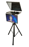 Teleprompter Panggung Siaran 19" Kaca Tempered Sistem Terintegrasi Remote Nirkabel Tingkat Siaran Grosir Kustom