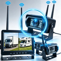 Caméra de recul sans fil 7 pouces IPS DVR 2 caméras sans fil Alimentation par allume-cigare Camion VR Véhicule utilitaire lourd