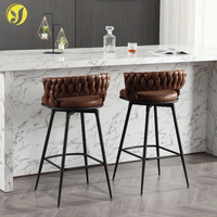 Tabouret de bar et de comptoir pivotant rembourré en métal à dossier bas, vente en gros, produit phare