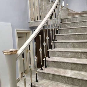 Thanh Lịch Hiện Đại Hợp Kim Nhôm Cầu Thang Cột Với Thủy Tinh Pha Lê Hạt Lan can & Tay vịn Tùy Chỉnh Cho Khách Sạn Sử Dụng - Product Image 4