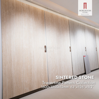 Dalle en travertin artificiel mat 1200x2800mm, motif pierre naturelle argentée 6mm, pour sol et mur de hôtel, villa, salon