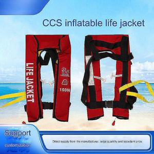 سترة حياة بحرية من نسيج أكسفورد + نايلون + من البولي يورثين الحراري حاصلة على شهادة CE معتمدة من سولاس للبالغين قابلة للنفخ التلقائي السريع 150N - Product Image 3