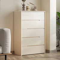Armoire de salon moderne en bois massif Mdf blanc Meuble 6 tiroirs Commode pour bébés grande commode de rangement en bois d'occasion